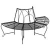vidaXL Banco para &aacute;rvore semicircular &Oslash;159 cm a&ccedil;o preto