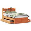 vidaXL Cama c/ estante sem colch&atilde;o 120x200cm pinho maci&ccedil;o castanho-mel