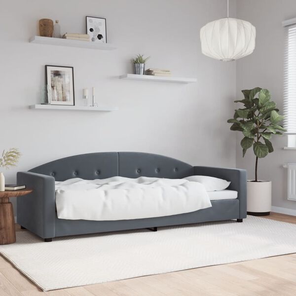 vidaXL Sof&aacute;-cama 80x200 cm veludo cinzento-escuro