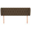 vidaXL Cabeceira de cama c/ abas tecido 163x23x78/88cm castanho-escuro