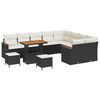 vidaXL Conjunto de Sof&aacute; de Jardim 12 unid. 9-N&uacute;mero de lugares Preto