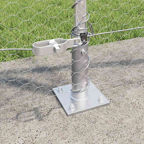 vidaXL Poste de Cerca Prateado 10 x 1 m (malha de 25 mm) A&ccedil;o