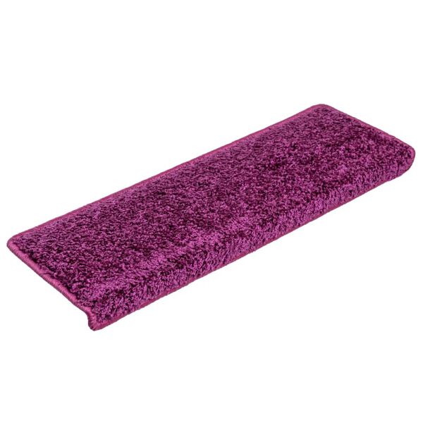 vidaXL Tapetes de escada 10 pe&ccedil;as 65x21x4 cm roxo com borda retangular