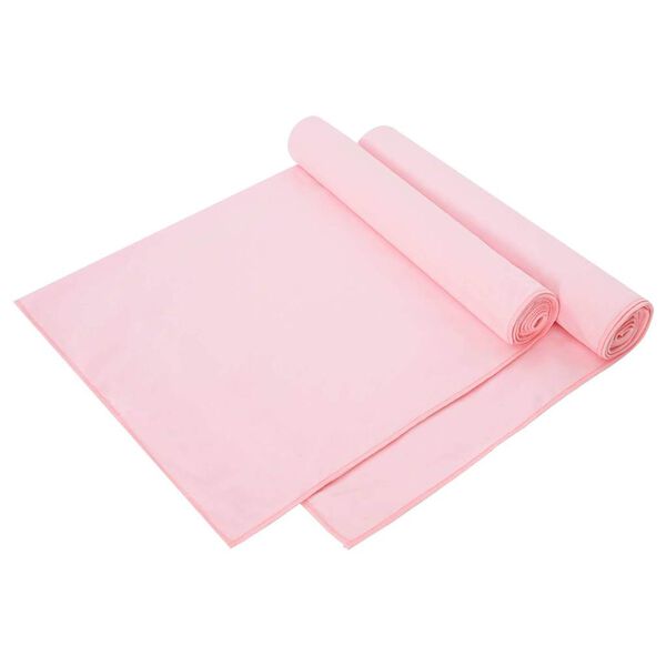 vidaXL Toalhas Esportivas 2 pcs Rosa 140 x 70 cm Poli&eacute;ster e poliamida