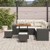 vidaXL Conjunto de Sof&aacute; de Jardim com almofada 8 pcs Preto e Creme
