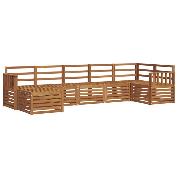 vidaXL Conjuntos de sof&aacute;s 7 pcs Natural Madeira S&oacute;lida de Ac&aacute;cia