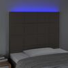 vidaXL Cabeceira cama c/ LED tecido 100x5x118/128 cm cinza-acastanhado