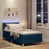 vidaXL Cama Box Spring LED com colch&atilde;o com led Azul 90 x 190 cm tecido
