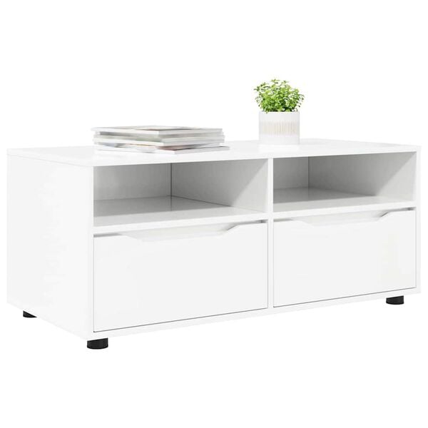 vidaXL Gabinete para TV com gaveta Branco Brilhante 100 x 48 x 43 cm