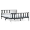 vidaXL Estrutura de cama 140x190 cm madeira maci&ccedil;a cinzento