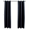 vidaXL Cortinas Blackout com Argolas 2 peças Tecido Preto 97x213 cm