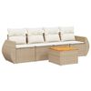 vidaXL 5 pcs conjunto de sof&aacute;s p/ jardim com almofad&otilde;es vime PE bege