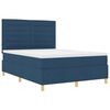 vidaXL Cama Box com colch&atilde;o com cabeceira Azul 160 x 200 cm tecido