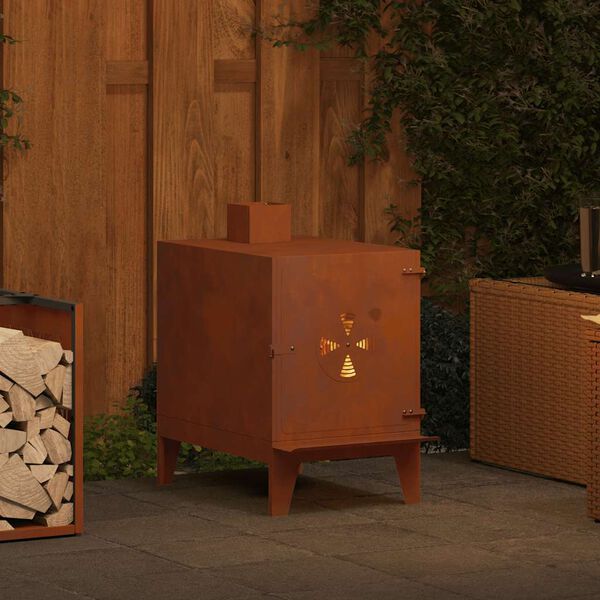 vidaXL Fog&atilde;o de campismo 35x50x60 cm a&ccedil;o corten