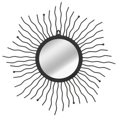 vidaXL Espelho de parede raios de sol 60 cm preto