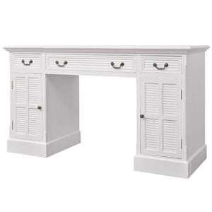 vidaXL Secret&aacute;ria de base dupla estilo pedestal 140x48x80 cm branco