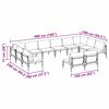 vidaXL Conjunto de Sofá de Jardim com almofada 12 pcs Preto Aço