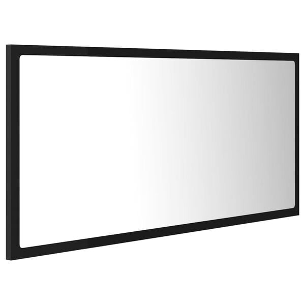 vidaXL Espelho de casa de banho com LED 90x8,5x37 cm acr&iacute;lico preto