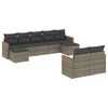 vidaXL 9 pcs conjunto sof&aacute;s p/ jardim com almofad&otilde;es vime PE cinzento