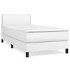 vidaXL Cama com molas/colch&atilde;o 100x200 cm couro artificial branco