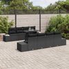 vidaXL Conjunto de Sof&aacute; de Jardim com almofada 7 pcs Preto