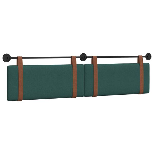 vidaXL Cabeceira Suspensa Liso Verde Escuro 210 x 55 x 5 cm PU Antigo
