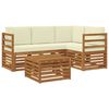 vidaXL Conjunto de Sof&aacute;s para Exterior 5 pcs Natural e Creme