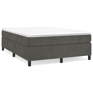 vidaXL Estrutura de cama com molas 140x190 cm veludo cinzento-escuro