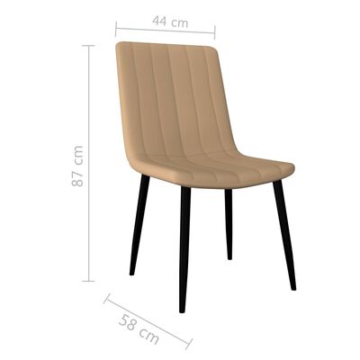 vidaXL Cadeiras de jantar 6 pcs couro artificial cor creme