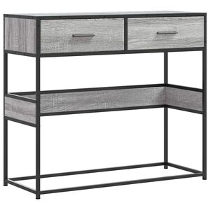 vidaXL Mesa consola 90x35x80 cm derivados de madeira cinzento sonoma