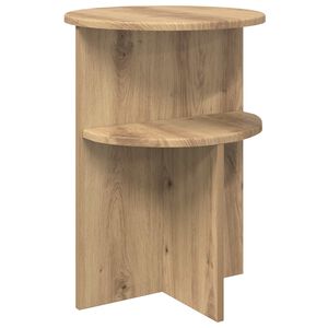 vidaXL Mesa Lateral com armazenamento Carvalho Arttisan &Oslash; 39,5 x 55 cm
