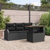 vidaXL Conjunto de Sof&aacute; de Jardim 5 pcs Preto Rattan Sint&eacute;tico