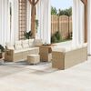 vidaXL Conjunto de Sof&aacute; de Jardim 11 pcs Bege Rattan Sint&eacute;tico