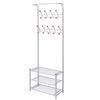vidaXL Suporte para roupas com sapateira 68x32x182,5 cm branco