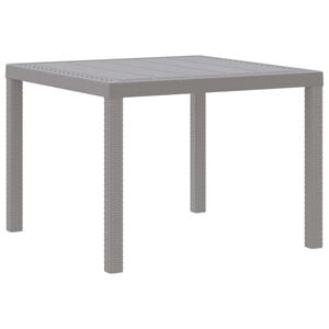 vidaXL Mesa de Jardim Cinzento-claro 100 x 100 x 73 cm vime PE