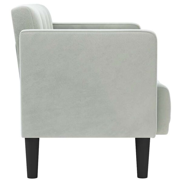 vidaXL Sof&aacute;-luvas 111 cm veludo cinzento-claro