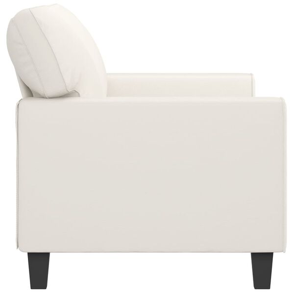 vidaXL Sof&aacute; de 2 lugares 140 cm couro artificial cor creme