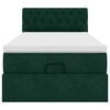 vidaXL Estrutura de cama otomana com colch&atilde;o verde escuro veludo