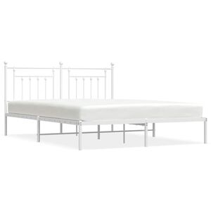 vidaXL Estrutura de cama com cabeceira 183x213 cm metal branco