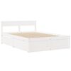 vidaXL Cama com gavetas e colch&atilde;o 140x190 cm pinho maci&ccedil;o branco