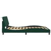 vidaXL Estrutura de cama sem colch&atilde;o Hanko 140x190 cm veludo verde-escuro