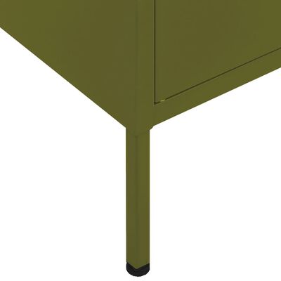 vidaXL Armário de arrumação aço 80x35x101,5 cm verde-azeitona