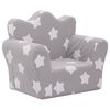vidaXL Sof&aacute; infantil c/ estrelas pel&uacute;cia macia cinzento-claro