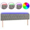 vidaXL Cabeceira de cama c/luzes LED veludo 200x7x78/88 cm cinza-claro