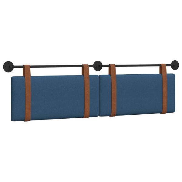 vidaXL Cabeceira Suspensa Liso Azul 170 x 55 x 5 cm PU Antigo