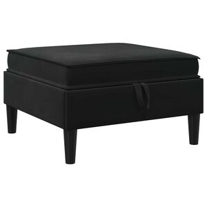 vidaXL Puff com Armazenamento Preto Veludo