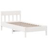 vidaXL Cama com estante sem colchão 100x200 cm pinho maciço branco