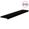 vidaXL Tapetes de escada 16 pcs 120x25x2 cm carvalho castanho-preto