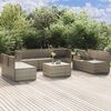 vidaXL 8 pcs conjunto lounge de jardim c/ almofad&otilde;es vime PE cinzento