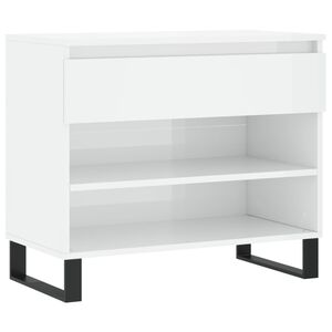 vidaXL Sapateira 70x36x60 cm derivados de madeira branco brilhante
